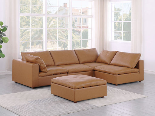 1100 - 5-Piece Right Arm Facing 3-Seat Sectional (Top-Grain Italian Leather) - R&R Furniture Gallery (Fountain Valley, CA)