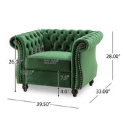 Nexuson - Upholstered Chesterfield Chair With Deep Tufted And Nailhead Trim - R&R Furniture Gallery (Fountain Valley, CA)