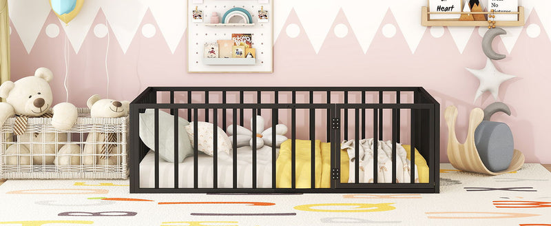 Metal Floor Bed Frame With Fence And Door - R&R Furniture Gallery (Fountain Valley, CA)