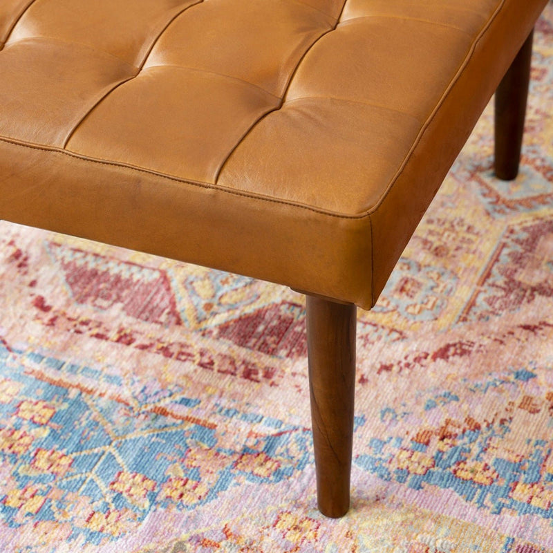 Mark - Tufted Square Genuine Upholstered Ottoman - R&R Furniture Gallery (Fountain Valley, CA)