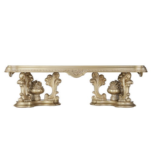 Seville - Dining Table With Pedestal Base - Gold - R&R Furniture Gallery (Fountain Valley, CA)
