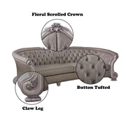 Dresden - 43" Sofa With 5 Pillows - Synthetic Leather & Vintage Bone White - R&R Furniture Gallery (Fountain Valley, CA)
