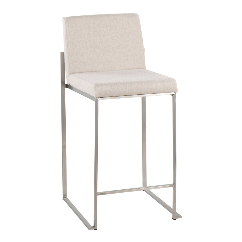 Lumi Source Fuji contemporary high back counter stool with modern design and functional features, shown in a stylish setting.