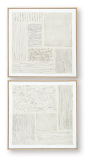 Andorfield - Wall Art Set (Set of 2) - Beige / Black / White - R&R Furniture Gallery (Fountain Valley, CA)