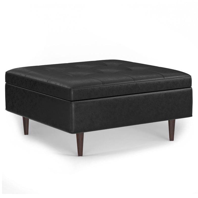 Shay - Large Square Coffee Table Storage Ottoman Mid-Century Style - R&R Furniture Gallery (Fountain Valley, CA)