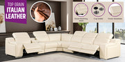 1116 - Power Reclining Italian Leather Sectional - R&R Furniture Gallery (Fountain Valley, CA)