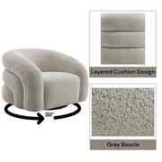 Irma - Chair With Swivel - Gray Boucle - R&R Furniture Gallery (Fountain Valley, CA)