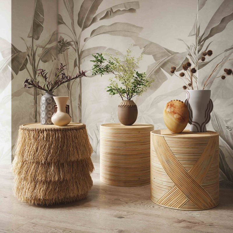 Matea - Rattan Cross Side Table - Natural