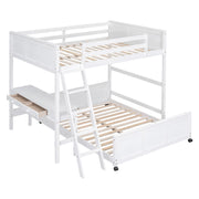 Full Over Full Bunk Bed With Desk - R&R Furniture Gallery (Fountain Valley, CA)