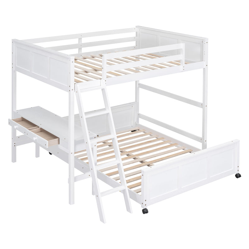 Full Over Full Bunk Bed With Desk - R&R Furniture Gallery (Fountain Valley, CA)