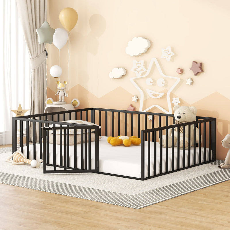 Metal Floor Bed Frame With Fence And Door - R&R Furniture Gallery (Fountain Valley, CA)