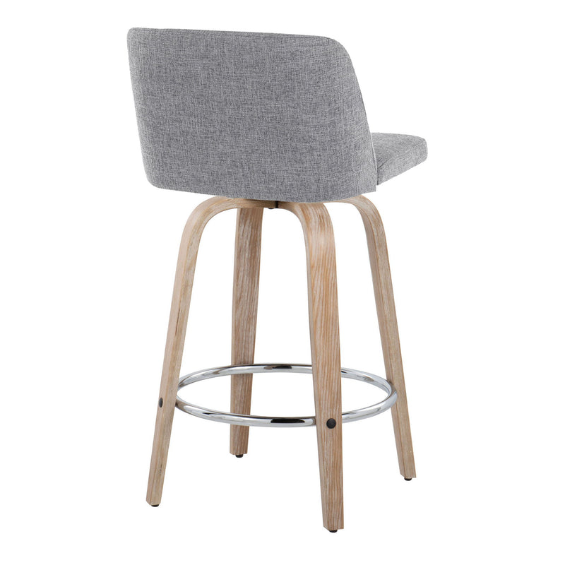 Toriano - Modern Design Fixed Height Counter Stool With Swivel With Round Footrest (Set of 2) - R&R Furniture Gallery (Fountain Valley, CA)