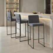Lumi Source Fuji contemporary high back barstool with elegant design, showcasing a sleek modern stool set with a high backrest.