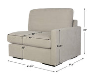 Uttermost Refuge sofa chaise with plush upholstery and modern design, showcasing a stylish, comfortable chaise lounge in a contemporary setting.