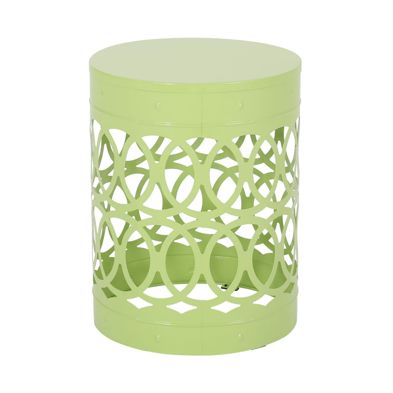 Outdoor metal large end table by Noble House featuring a modern design with a sturdy metal frame and spacious tabletop.