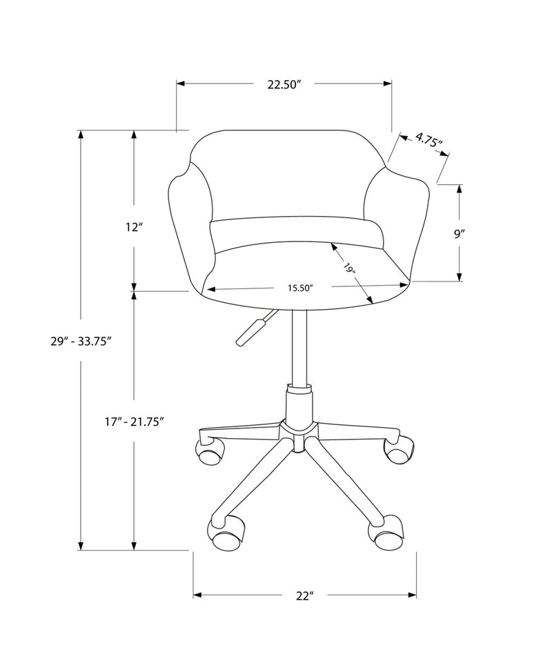 Office Chair, Adjustable Height, Swivel, Ergonomic, Armrests, Contemporary - R&R Furniture Gallery (Fountain Valley, CA)