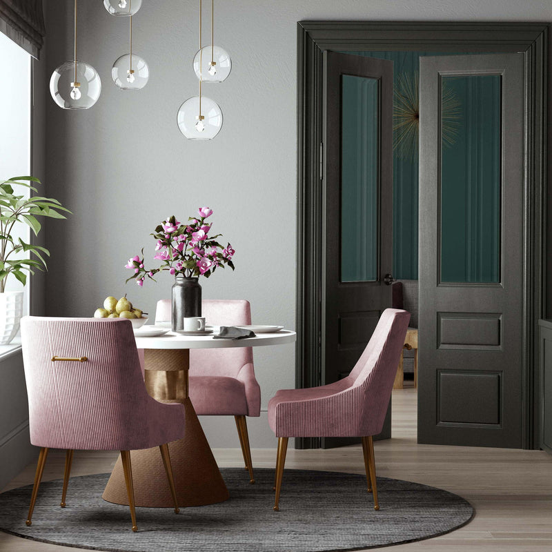 Beatrix - Velvet Side Chair - Pleated Mauve - R&R Furniture Gallery (Fountain Valley, CA)