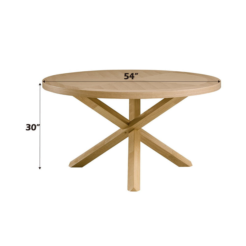 Kasem - Round Dining Table - Oak - R&R Furniture Gallery (Fountain Valley, CA)