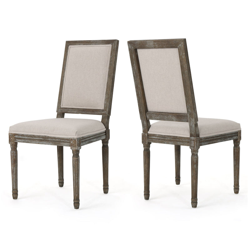 Set of traditional style Noble House dining chairs with fabric upholstery, featuring elegant design and comfortable seating.