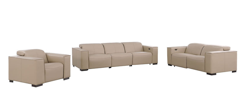 1208 - Leather Reclining Set (Sofa, Loveseat & Chair With 5 Power Recliners)