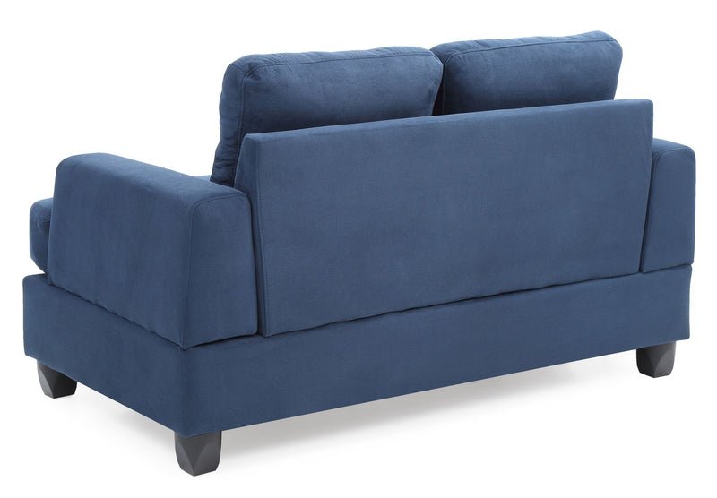 Glory Furniture stylish transitional loveseat for two, stationary upholstered seating with plush cushions and modern design.