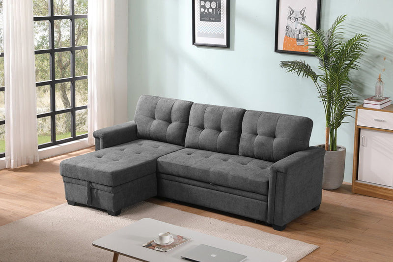 Ashlyn - Reversible Sleeper Sectional Sofa With Storage Chaise, USB Charging Ports And Pocket - R&R Furniture Gallery (Fountain Valley, CA)