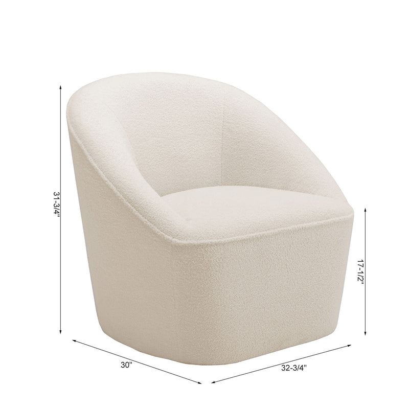 Anson - Swivel Chair With Soft Rounded Back - Off White - R&R Furniture Gallery (Fountain Valley, CA)