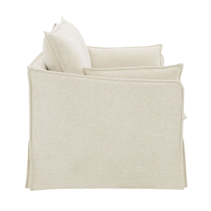 Shane - Loveseat With 2 Pillows - Beige Linen - R&R Furniture Gallery (Fountain Valley, CA)