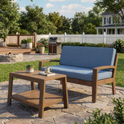 2 Piece Outdoor Conversation Set (Loveseat & Coffee Table With Water-Resistant Cushions) - R&R Furniture Gallery (Fountain Valley, CA)