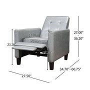 Wide Manual Club Recliner - Dark Gray - R&R Furniture Gallery (Fountain Valley, CA)