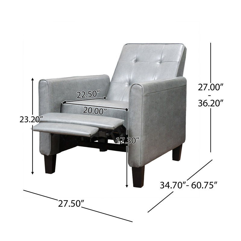 Wide Manual Club Recliner - Dark Gray - R&R Furniture Gallery (Fountain Valley, CA)