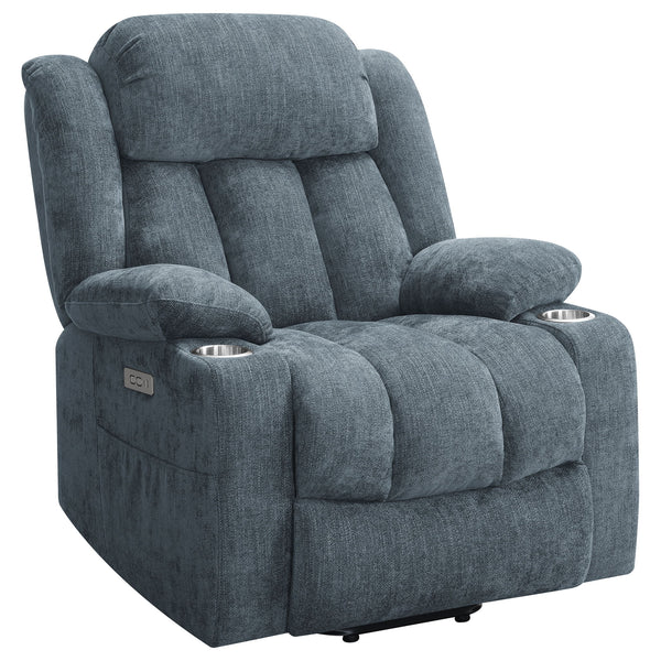 Beca - Upholstered Power Lift Recliner With Cupholders And USB Charging
