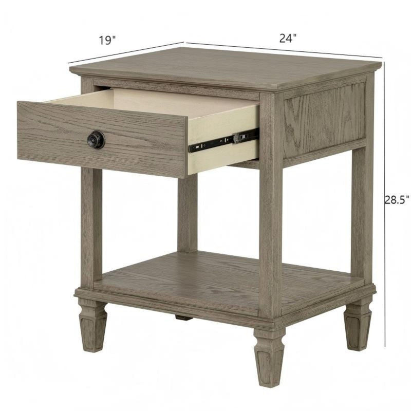 Victoria - Bedside Table With Drawer And Shelf - R&R Furniture Gallery (Fountain Valley, CA)