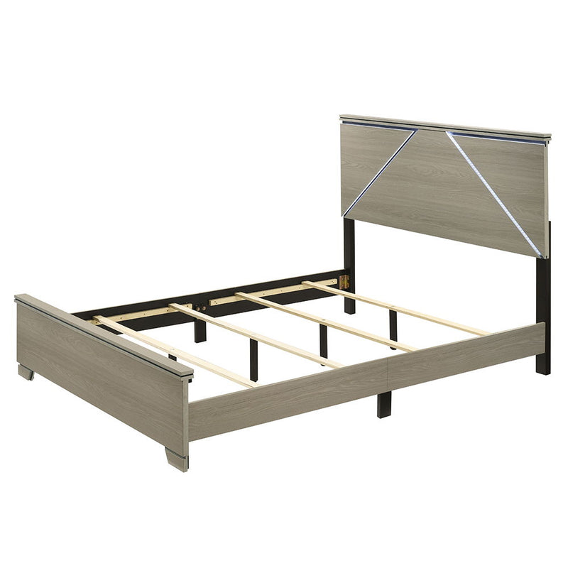 Joanna - Queen Bed With LED - Weathered Gray - R&R Furniture Gallery (Fountain Valley, CA)