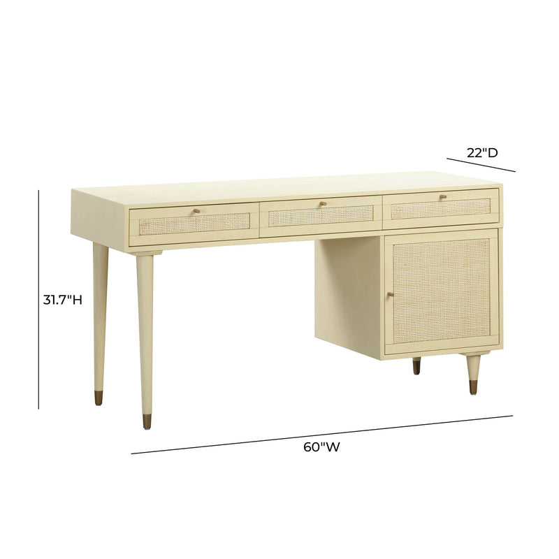 TOV Furniture Sierra writing desk with a sleek wooden surface and minimalist design for modern home office use.