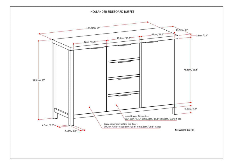 Hollander - Handcrafted Sideboard Buffet - R&R Furniture Gallery (Fountain Valley, CA)