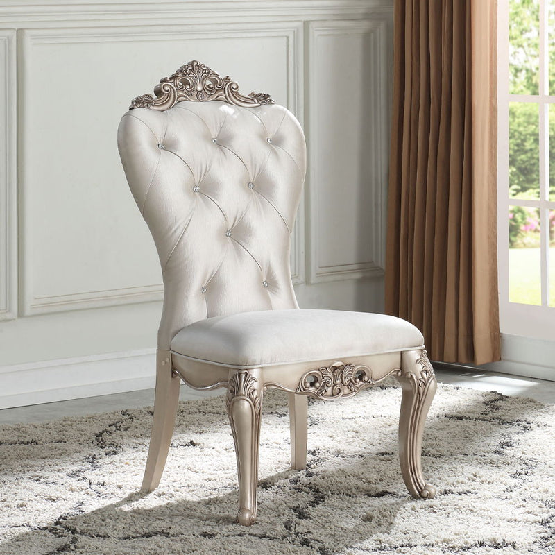 Gorsedd - Side Chair (Set of 2) - Cream Fabric & Golden Ivory - R&R Furniture Gallery (Fountain Valley, CA)