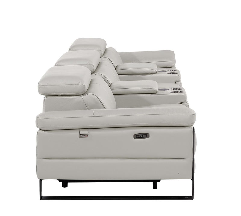 1246 - Modular Power Triple Reclining Dual Console Sofa With Power Reclining Headrests