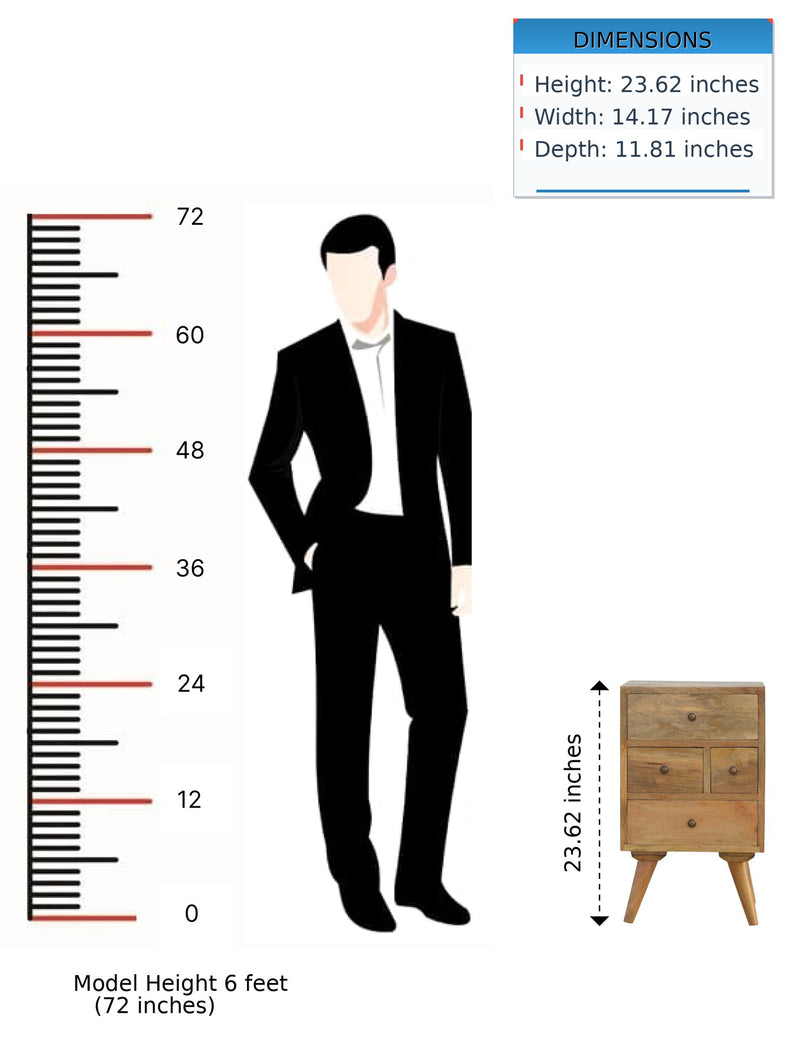 4 Drawer Multi Nightstand - Oak - R&R Furniture Gallery (Fountain Valley, CA)
