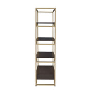 Yumia - Bookshelf - Gold & Walnut - R&R Furniture Gallery (Fountain Valley, CA)