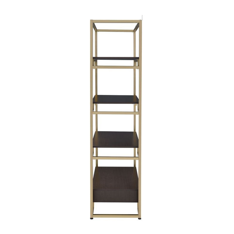 Yumia - Bookshelf - Gold & Walnut - R&R Furniture Gallery (Fountain Valley, CA)