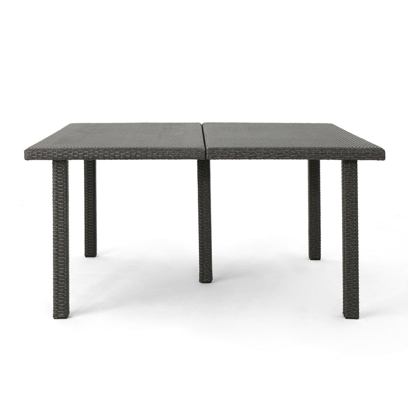 Outdoor Square Rattan Wicker Dining Table - Gray - R&R Furniture Gallery (Fountain Valley, CA)