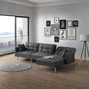 Duzzy - Sectional Sofa - Dark Gray Fabric - R&R Furniture Gallery (Fountain Valley, CA)
