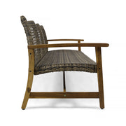 Outdoor 3 Seater Sofa With Rattan Cover - Gray - R&R Furniture Gallery (Fountain Valley, CA)