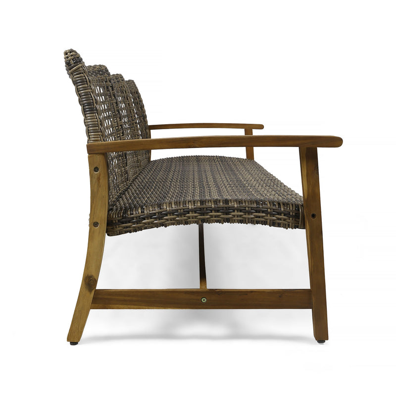 Outdoor 3 Seater Sofa With Rattan Cover - Gray - R&R Furniture Gallery (Fountain Valley, CA)