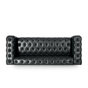 Comfy 3 Seat Sofa & Wooden Legs, For Living Room And Study - Black - R&R Furniture Gallery (Fountain Valley, CA)
