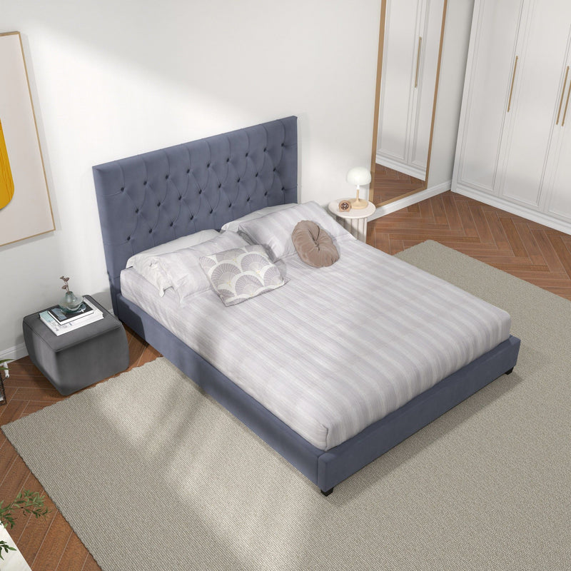 Donald - Mid-Century Modern Upholstered Platform Bed - R&R Furniture Gallery (Fountain Valley, CA)