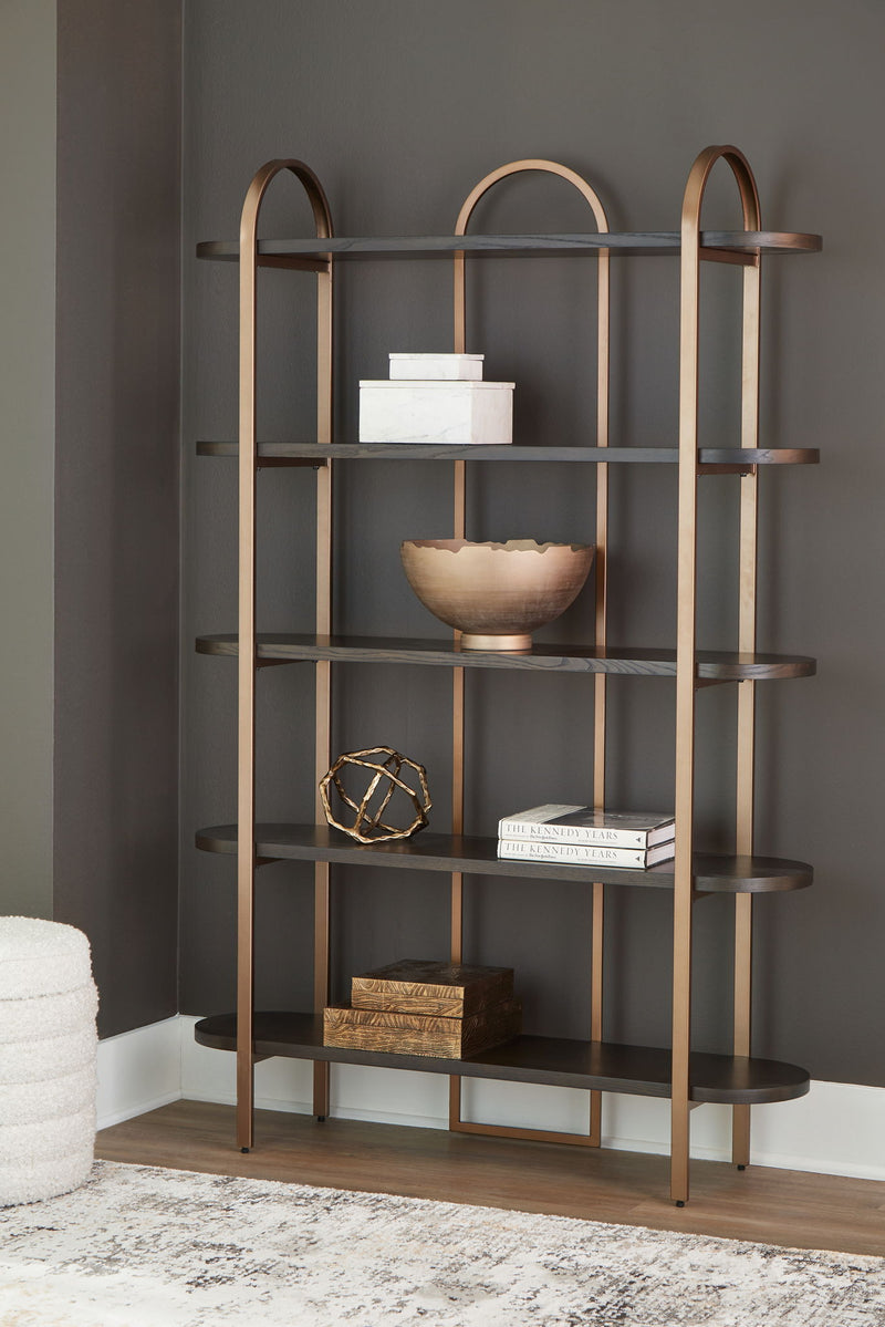 Brentmour - Bookcase - Brown / Gold Finish - R&R Furniture Gallery (Fountain Valley, CA)