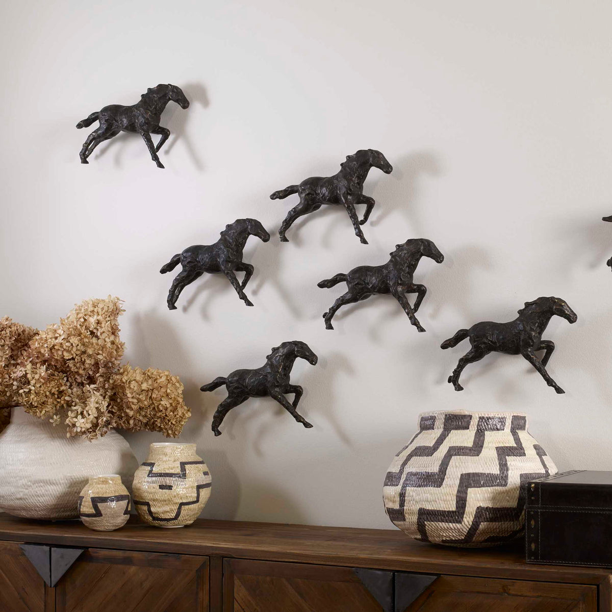 Stampede - Metal Wall Sculpture - Bronze