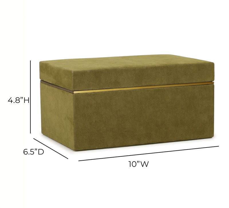 Pisa - Vegan Suede Contract-Grade Storage Box - Green - R&R Furniture Gallery (Fountain Valley, CA)